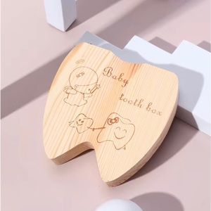 New Baby Girl Tooth Storage Wood Box Organize Milk Teeth Umbilical Cord Box